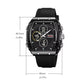 Black digital sports watch with dimensions 49.7mm and 45mm, front view