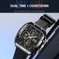 SKMEI dual-display sports watch with black strap, black face and luminous green displays