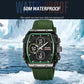 SKMEI dual-display sports watch with green strap, black face and luminous green numerals
