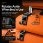 Rotatable black headrest hooks clipped to seat, positioned aside when not in use
