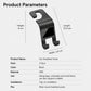 Black ABS car headrest hook clip, 2-pack shown with size and product parameters