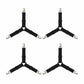 Black elastic triangle sheet straps with metal clips, four-piece set