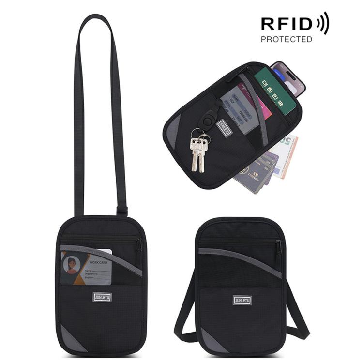 JUNLETU RFID Anti-Theft Card Holder Passport & ID Protector Ticket & Coin Pouch