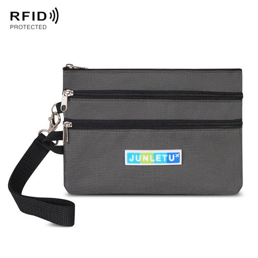 JUNLETU ID Anti-Skimming Card Pouch Multifunctional Coin ID Passport Storage Case