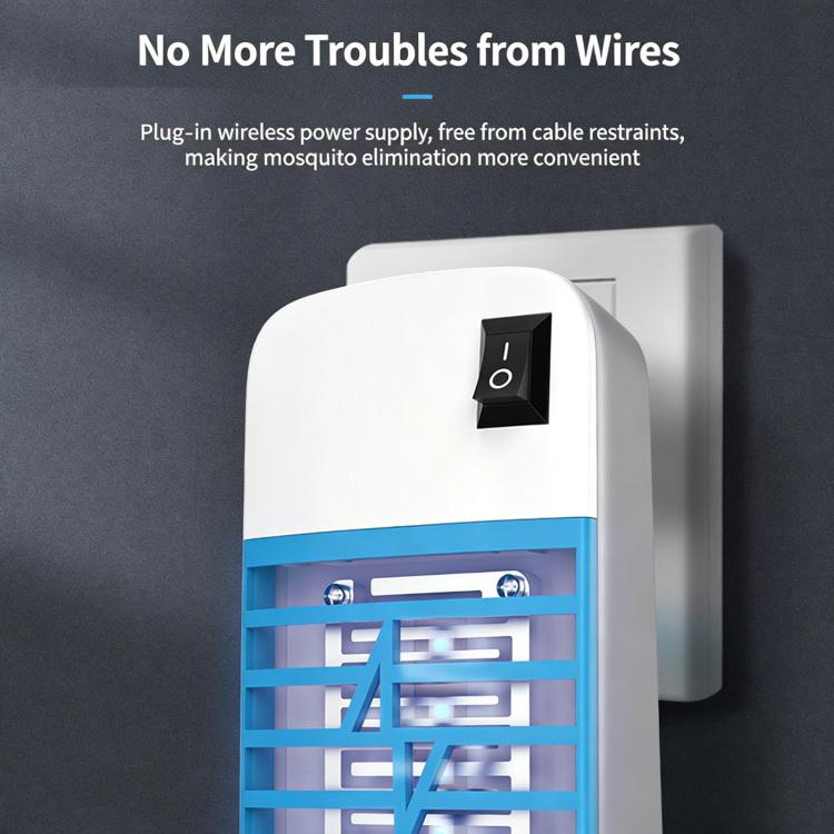 High-Power Electric Shock Mosquito Killer Lamp, LED Low-Noise Wall-Mounted Mosquito Repellent Light, US Plug