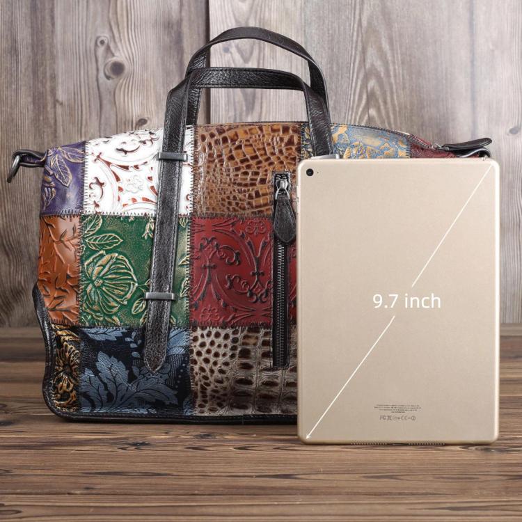 Vintage Handheld Travel Bag Women Spliced Shoulder & Crossbody Bag