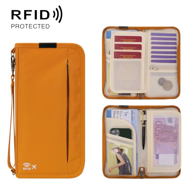 Passport ID Organizer RFID-Protected Cash Travel Document Pouch