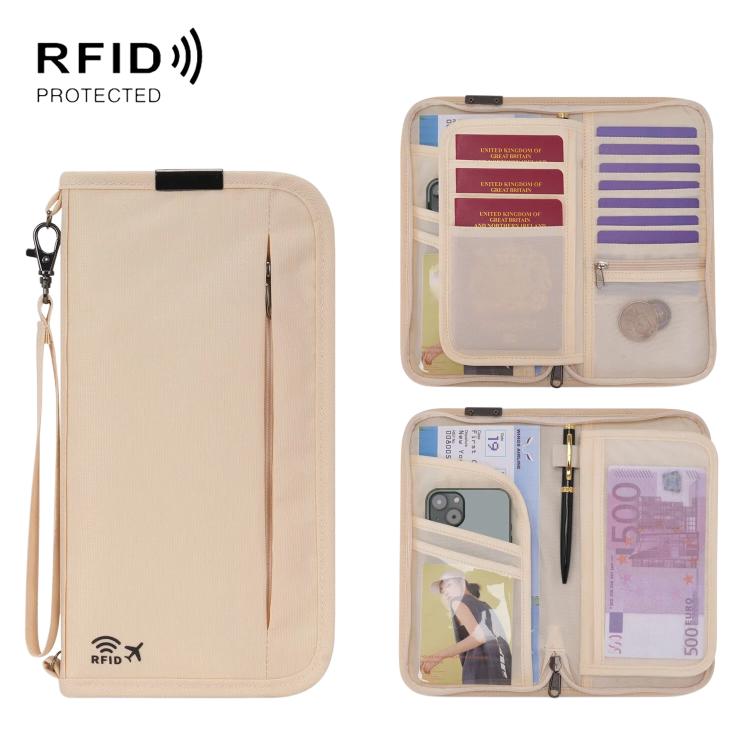 Passport ID Organizer RFID-Protected Cash Travel Document Pouch