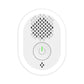 White plug-in ultrasonic repellent lamp with circular speaker grille and power button