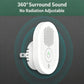 White wall-plug ultrasonic pest repellent night light with power button and speaker grill