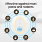 Plug-in ultrasonic repellent lamp with circular grille and power button, centered