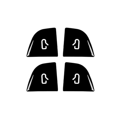 Set of 4 black door switch stickers with white lock/unlock icons