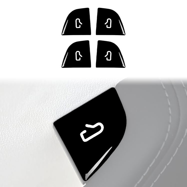 Single black door switch sticker with white lock icon on car door panel