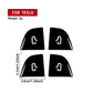 Four black door switch stickers with white lock/unlock icons