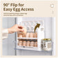30 Eggs Holder for Refrigerator Door, 3-Tier Flip-Up Egg Storage Container with Sliding Date Tracker, Clear Space-Saving Egg Dispenser Rack