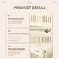 Cream plastic storage bin details showing vented slots, extension sections, and stackable sides