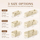 Three sizes of stackable plastic drawer organizer bins with slider lock: small, medium, large