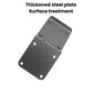 Black thick metal mounting plate for EV charger gun holder, with screw holes