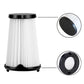 Vacuum cleaner filter showing pleated white insert with black base and end cap