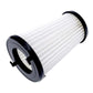 Vacuum cleaner filter cylinder with pleated white core and black end ring