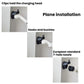 Wall-mounted EV charging socket holder with clip locks holding a charging plug