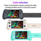 Retro handheld game console in black, grey, and green with 5.1-inch screen