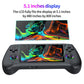 Black handheld game console front view with 5.1-inch LCD screen
