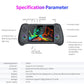 Black retro handheld game console showing front controls and 5.1-inch LCD screen