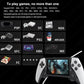 Handheld game console with game controller, screen visible on the handheld device
