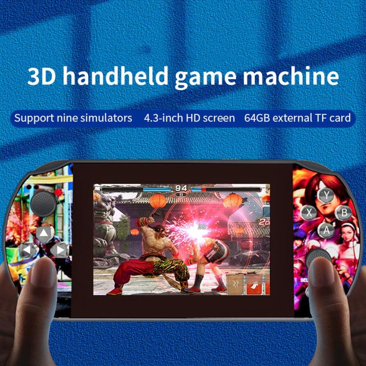 Handheld game console with HD screen and dual side grips with controller buttons