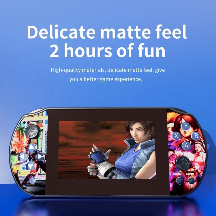 Handheld retro game console with HD screen and colorful side control panels