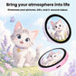 1.85-inch HD touchscreen Bluetooth anime badge display with cat graphic on pink body