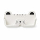 White cat-face wall glasses holder with two side arms for eyeglasses, peel-stick