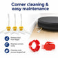 Vacuum replacement kit with white side brushes and red cleaning tools for edge and corner cleaning