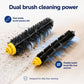 Replacement roller brushes for vacuum with black bristles and yellow ends for dust and hair pickup
