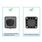 Charging connector dock diagram showing front opening and rear flat mounting base.