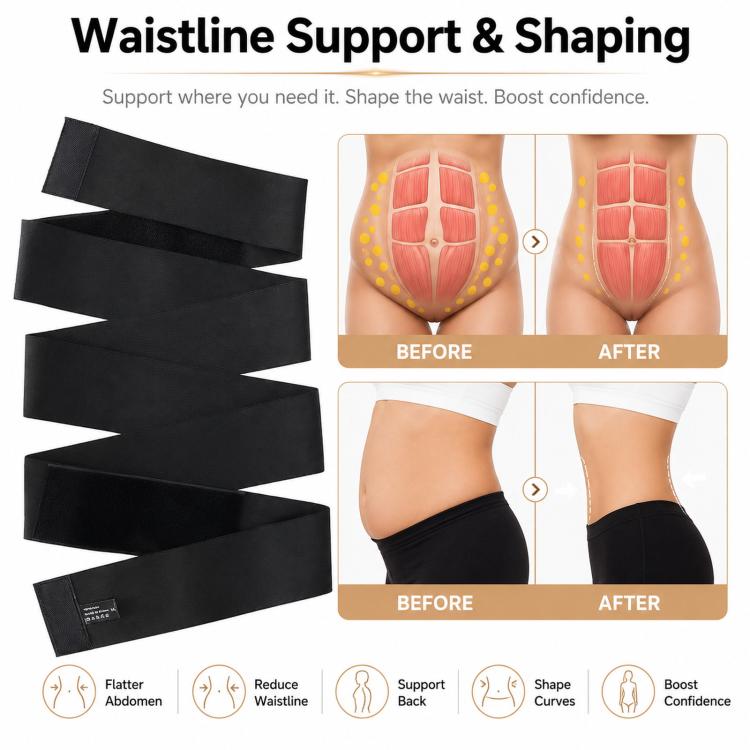 Women Shapewear Wrapping Belt Tummy Control Elastic Band, 5M, 6M