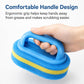 Multi-Purpose Scrub Sponge Brush With Handle Non-Scratch 3-Layer Thickened Polyester Fiber Scouring Pad For Pots, Pans, Stove