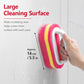 Multi-Purpose Scrub Sponge Brush With Handle Non-Scratch 3-Layer Thickened Polyester Fiber Scouring Pad For Pots, Pans, Stove