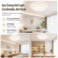 Round eye-caring ceiling light with crystal ring trim and soft white glow