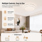 Round ceiling light with crystal trim and multiple control options shown