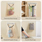 Beige mesh storage bag holders with black trim, shown for different kitchen uses.