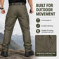 Men's khaki hiking cargo pants with belt loops and side utility pockets