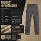 Men's gray cotton-blend hiking pants with front button closure and zip fly