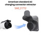 J1772 AC charging connector retractor with wall-mount housing and connector plug