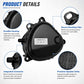 Black pedestrian warning speaker buzzer with mounting tabs and speaker grille detail