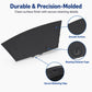 Black rear tow hook cover with smooth surface and retaining clips