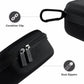 Hard-shell controller case with carabiner clip and dual zippers on the side