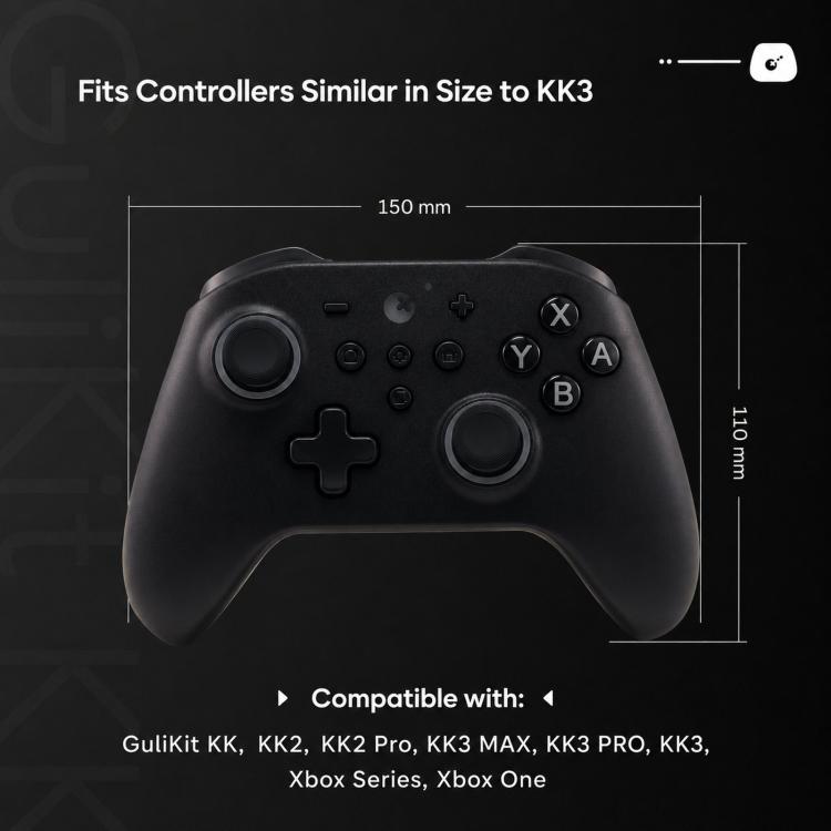 Hard-shell controller case dimensions shown for controller storage fit