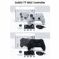 Wireless controller set with spare thumbstick caps and charging accessories, in black and white
